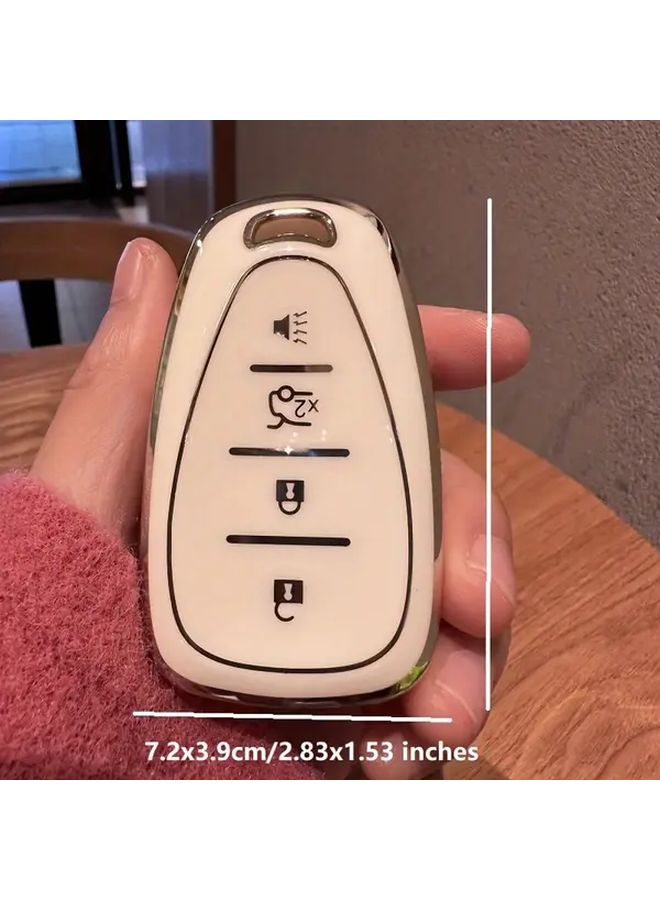 غطاء مفتاح TPU أبيض لسيارات شيفروليه ماليبو كامارو كروز ايكوينوكس ترافيرس سبارك سونيك فولت بولت 2016-2020 - Image 5